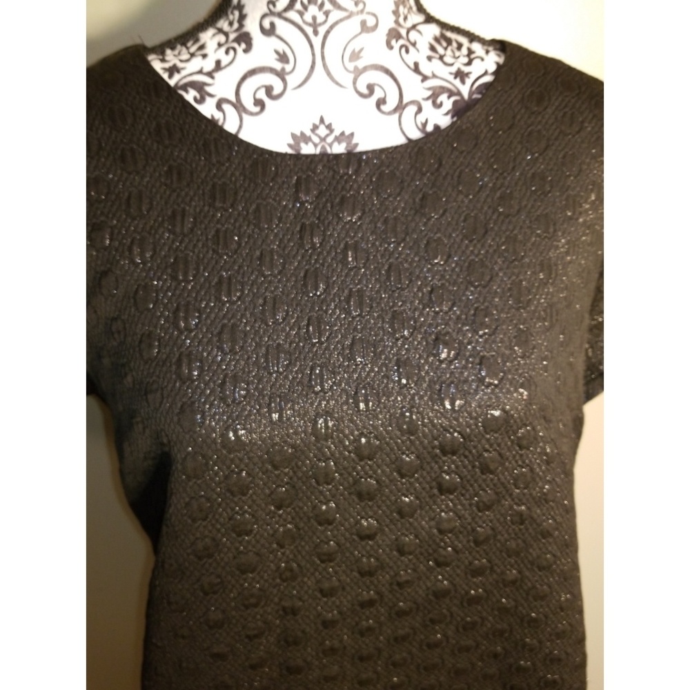 Black Shimmer Sheath Dress - Picture 3 of 5